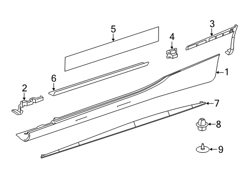2017 Mercedes-Benz S550 Exterior Trim - Pillars Diagram 2