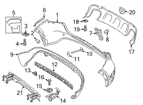 2017 Mercedes-Benz GLA250 Bumper & Components - Rear Diagram 3