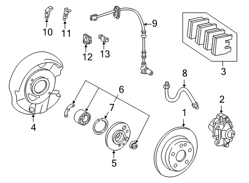 1998 Mercedes-Benz CLK320 Rear Brakes Diagram