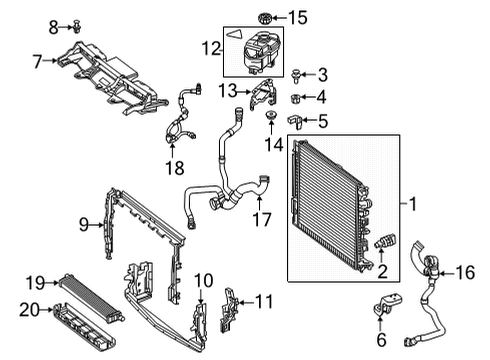 2021 Mercedes-Benz GLC63 AMG Radiator & Components Diagram 3
