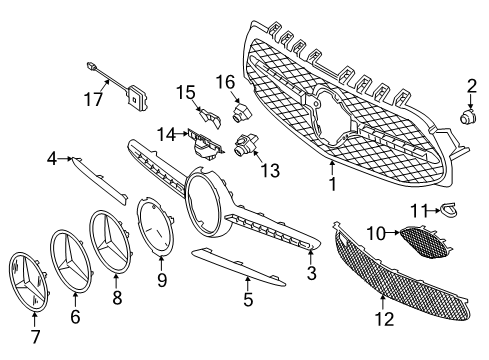 2021 Mercedes-Benz A220 Grille & Components Diagram 2