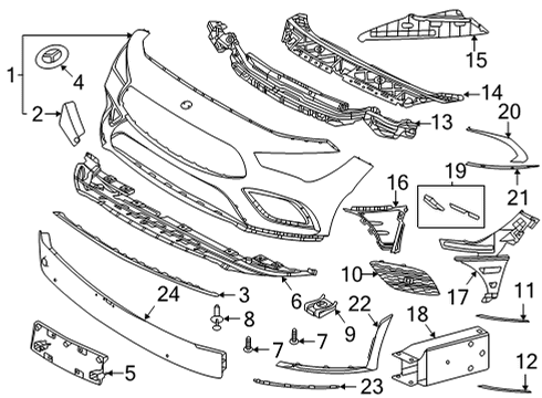 2023 Mercedes-Benz CLA35 AMG TRIM, BUMPER Diagram for 118-880-86-00-64-9999