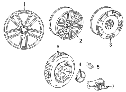 2025 Mercedes-Benz GLS580 Wheels Diagram 3