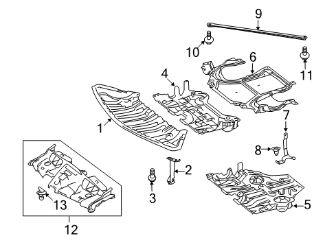 2011 Mercedes-Benz E350 Rear Deflector Bracket Diagram for 204-524-03-40