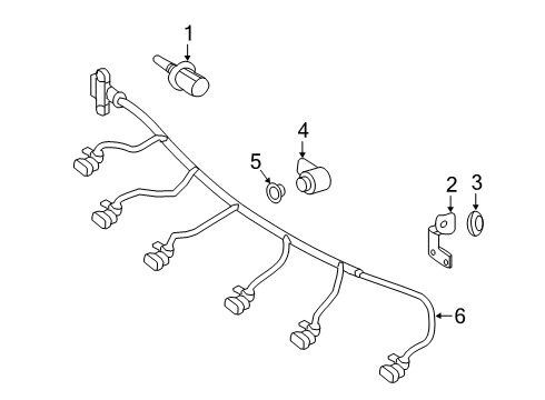 2024 Mercedes-Benz G550 Electrical Components - Front Bumper Diagram