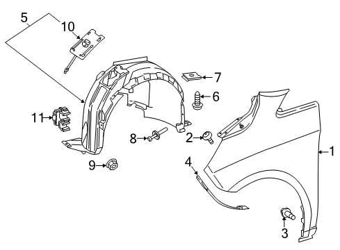 2020 Mercedes-Benz Metris Fender & Components Diagram