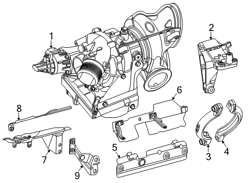 2025 Mercedes-Benz GLC63 AMG S E Performance Turbocharger & Components Diagram 4