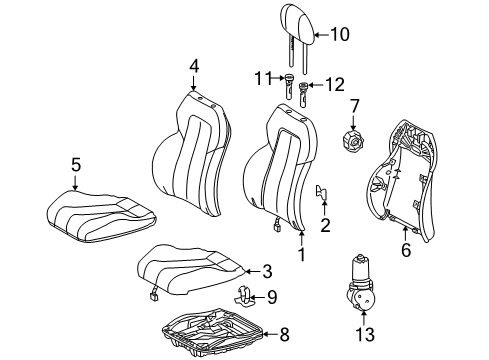 2002 Mercedes-Benz SLK320 Front Seat Components