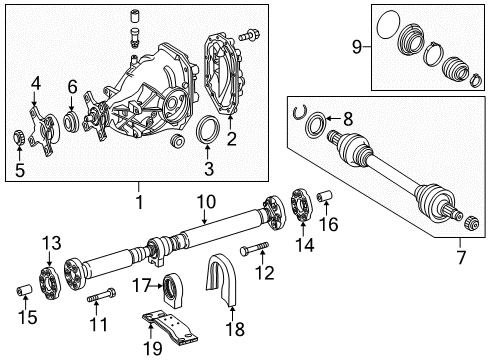 2015 Mercedes-Benz S550 Axle & Differential - Rear Diagram
