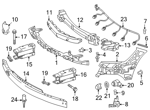 2012 Mercedes-Benz CLS63 AMG Bumper & Components - Front Diagram 3