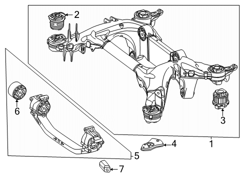 2025 Mercedes-Benz GLC63 AMG S E Performance REAR AXLE CARRIER Diagram for 254-350-40-05