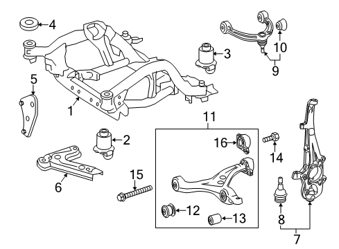 2017 Mercedes-Benz GLS550 Front Suspension Components Diagram 2