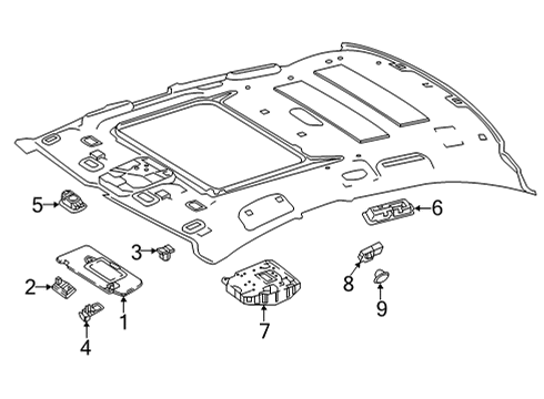 2022 Mercedes-Benz AMG GT 53 Interior Trim - Roof Diagram 3