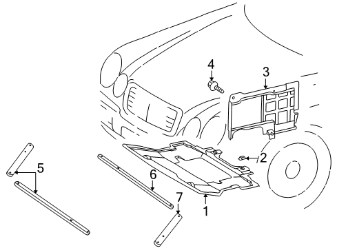 2001 Mercedes-Benz CLK320 Motor Cover Diagram for 202-524-14-30