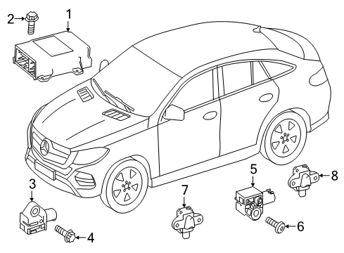 2019 Mercedes-Benz GLE43 AMG Air Bag Components Diagram 4
