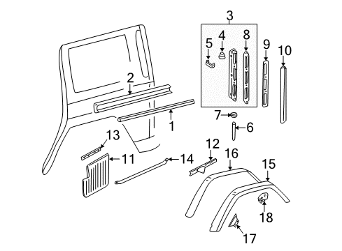 2015 Mercedes-Benz G63 AMG Exterior Trim - Quarter Panel Diagram