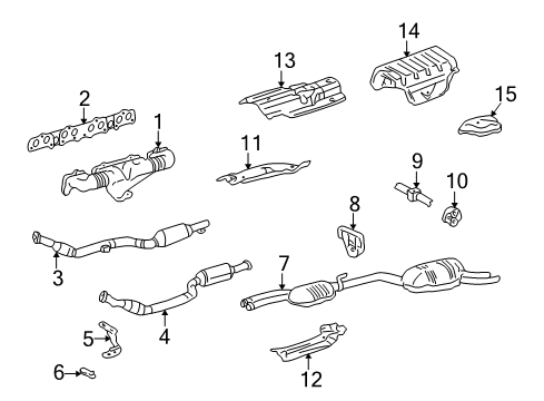1997 Mercedes-Benz E420 Converter & Pipe Diagram for 210-490-45-19-80