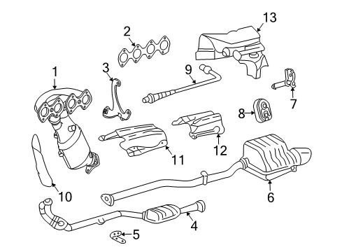 2004 Mercedes-Benz C230 Exhaust Components Diagram