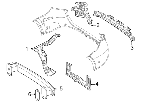 2025 Mercedes-Benz GLC350e Bumper & Components - Rear Diagram 4