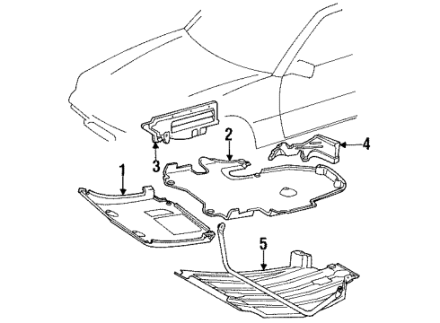 1990 Mercedes-Benz 350SDL Engine Cover & Shields