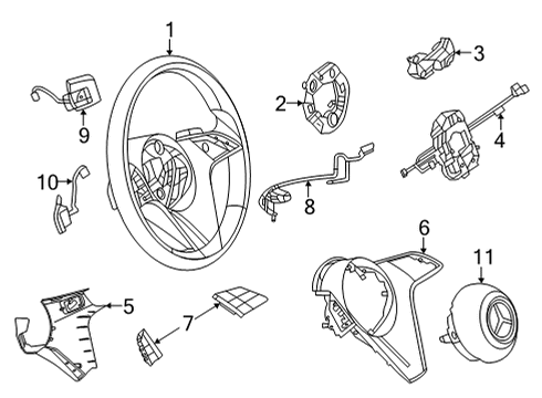 2025 Mercedes-Benz EQS 580 Steering Wheel & Trim Diagram 2