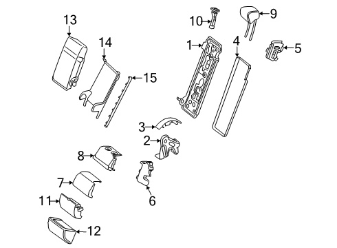 2025 Mercedes-Benz E450 Rear Seat Components Diagram 2