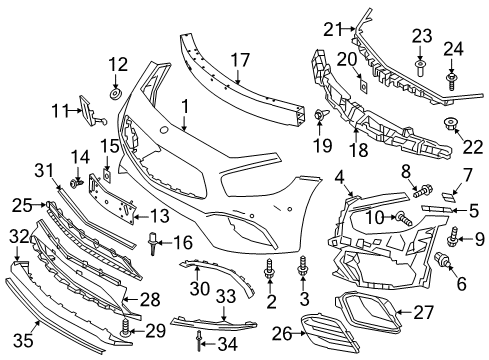 2017 Mercedes-Benz SL65 AMG Bumper & Components - Front Diagram