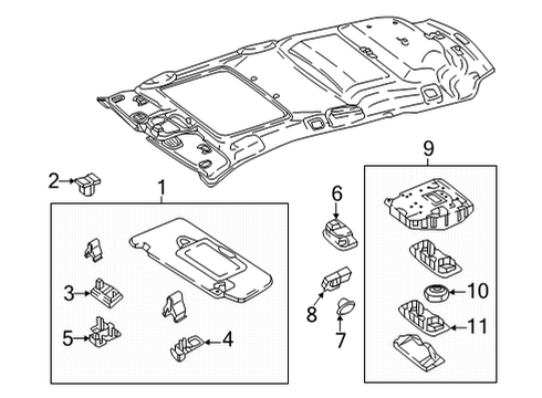 2021 Mercedes-Benz E450 Interior Trim - Roof Diagram 10