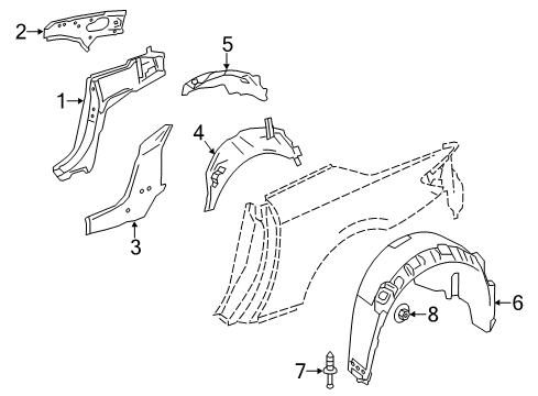2015 Mercedes-Benz SL400 Inner Structure - Quarter Panel Diagram