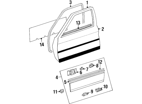 1995 Mercedes-Benz E320 Exterior Trim - Front Door