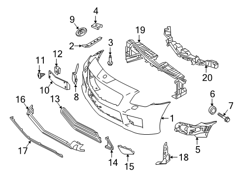 2020 Mercedes-Benz SLC300 Bumper & Components - Front Diagram 2
