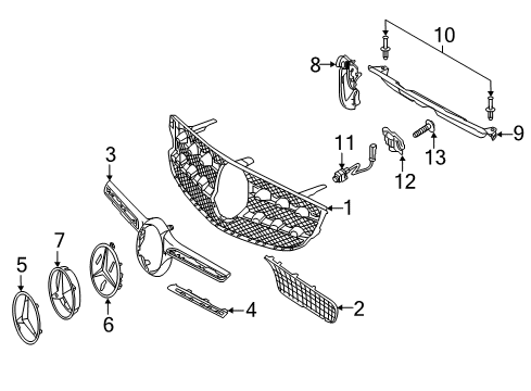 2017 Mercedes-Benz GLC300 Grille & Components Diagram 2