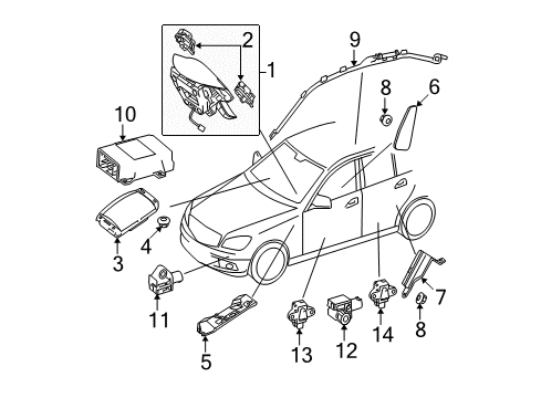 2008 Mercedes-Benz C300 Air Bag Components
