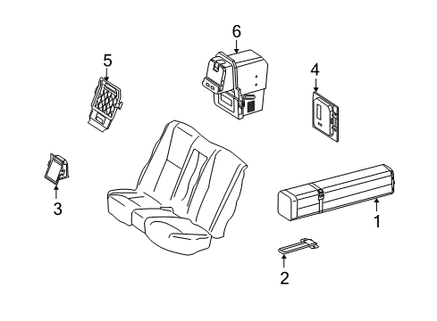 2007 Mercedes-Benz S550 Rear Seat Components Diagram 5