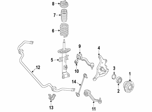 2009 Mercedes-Benz C300 Strut Diagram for 204-320-13-30