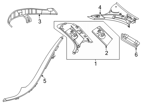 2024 Mercedes-Benz E450 Interior Trim - Quarter Panels Diagram 2