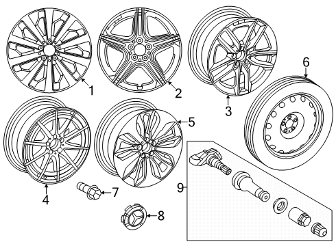 2025 Mercedes-Benz GLA250 Wheels Diagram 2