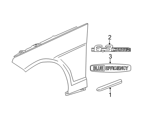2011 Mercedes-Benz E63 AMG Exterior Trim - Fender Diagram