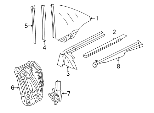 2014 Mercedes-Benz SL63 AMG Glass & Hardware - Quarter Panel Diagram