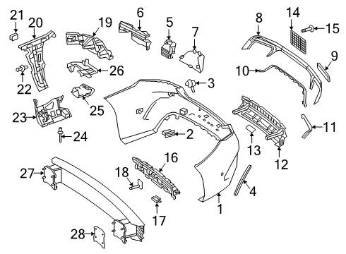 2019 Mercedes-Benz S560 Bumper & Components - Rear Diagram 5