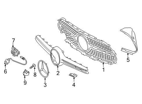 2020 Mercedes-Benz CLS53 AMG Grille & Components Diagram