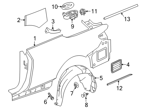2018 Mercedes-Benz S560 Exterior Trim - Quarter Panel Diagram 2