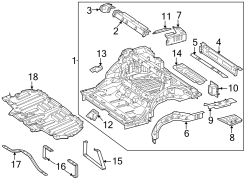 2025 Mercedes-Benz EQE 350+ Rear Floor & Rails
