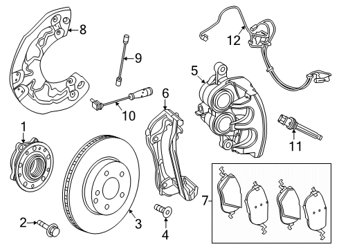 2025 Mercedes-Benz G550 Front Brakes Diagram