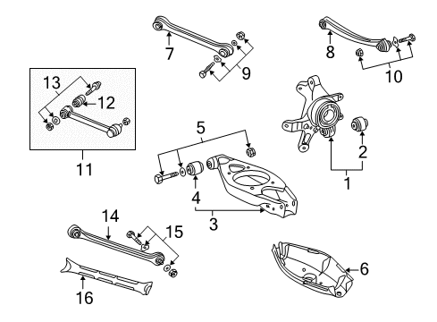 2003 Mercedes-Benz CLK320 Rear Suspension Components Diagram 2