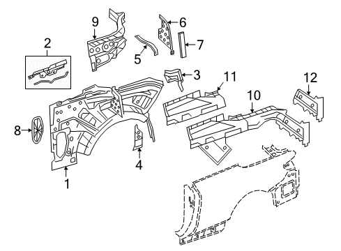 2017 Mercedes-Benz S65 AMG Inner Structure - Quarter Panel Diagram