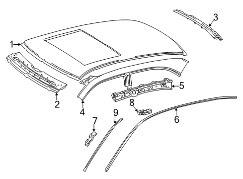 2001 Mercedes-Benz E320 Exterior Trim - Roof