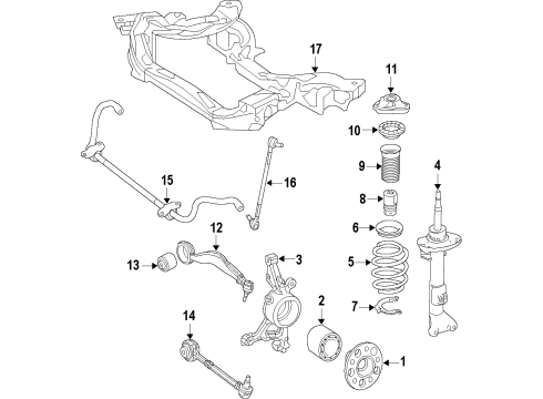 2017 Mercedes-Benz CLS63 AMG S Front Suspension Diagram