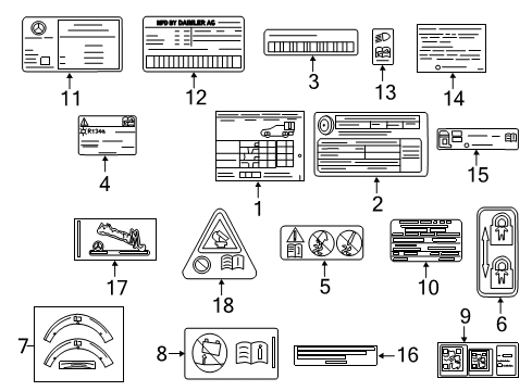 2016 Mercedes-Benz C350e Information Labels Diagram