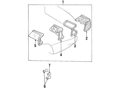 1991 Mercedes-Benz 300D Combination Lamps Diagram